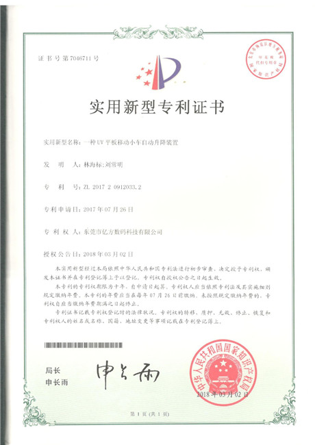 Patent certificate